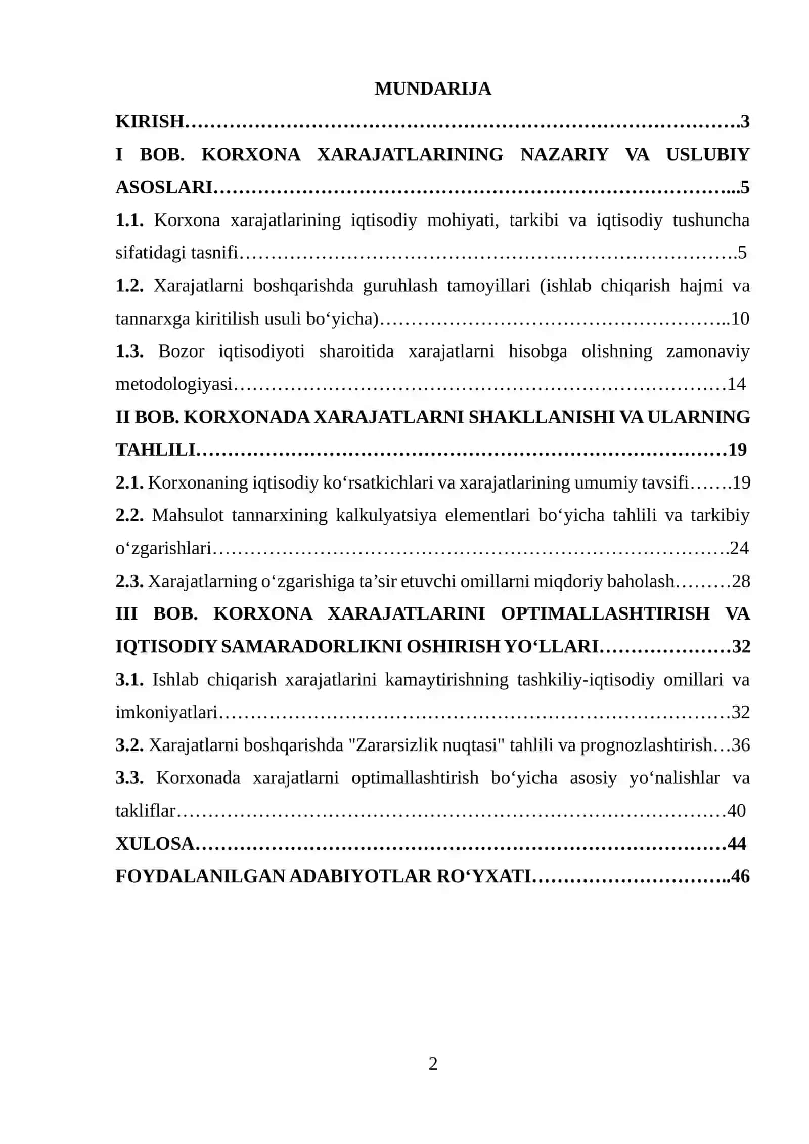 KORXONA XARAJATLARINI OPTIMALLASHTIRISH VA IQTISODIY SAMARADORLIKNI OSHIRISH YO‘LLARI 2