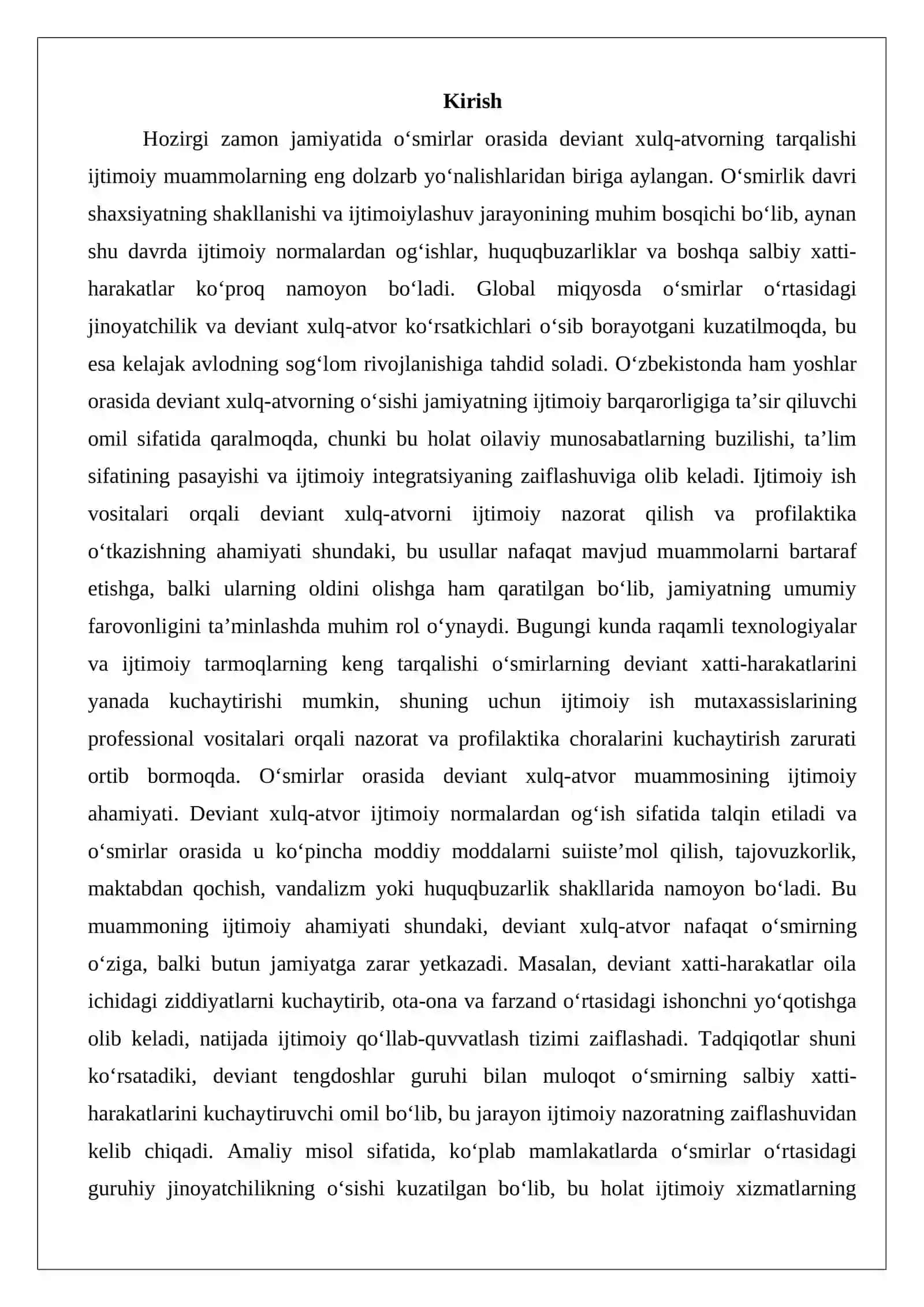 O‘smirlar orasida deviant xulq-atvorni ijtimoiy nazorat qilish hamda profilaktika o‘tkazishdan foydalanish 2