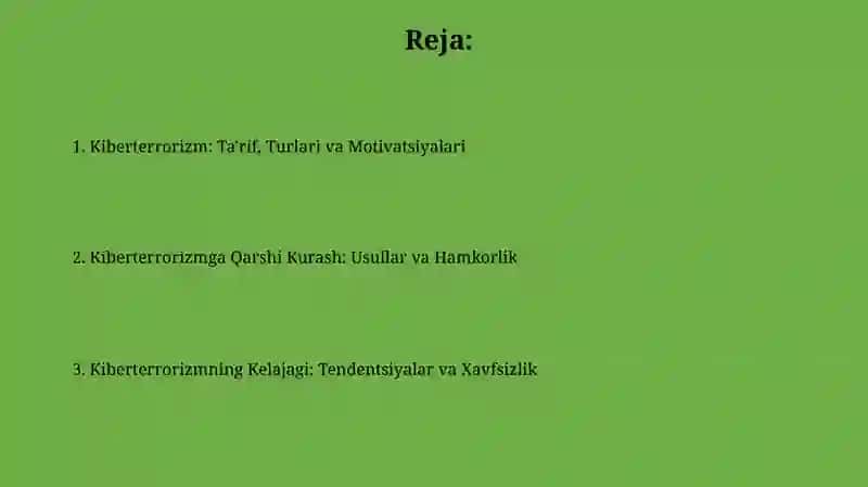 Kiberterrorizm: Ta'rif, Turlari va Motivatsiyalari 2