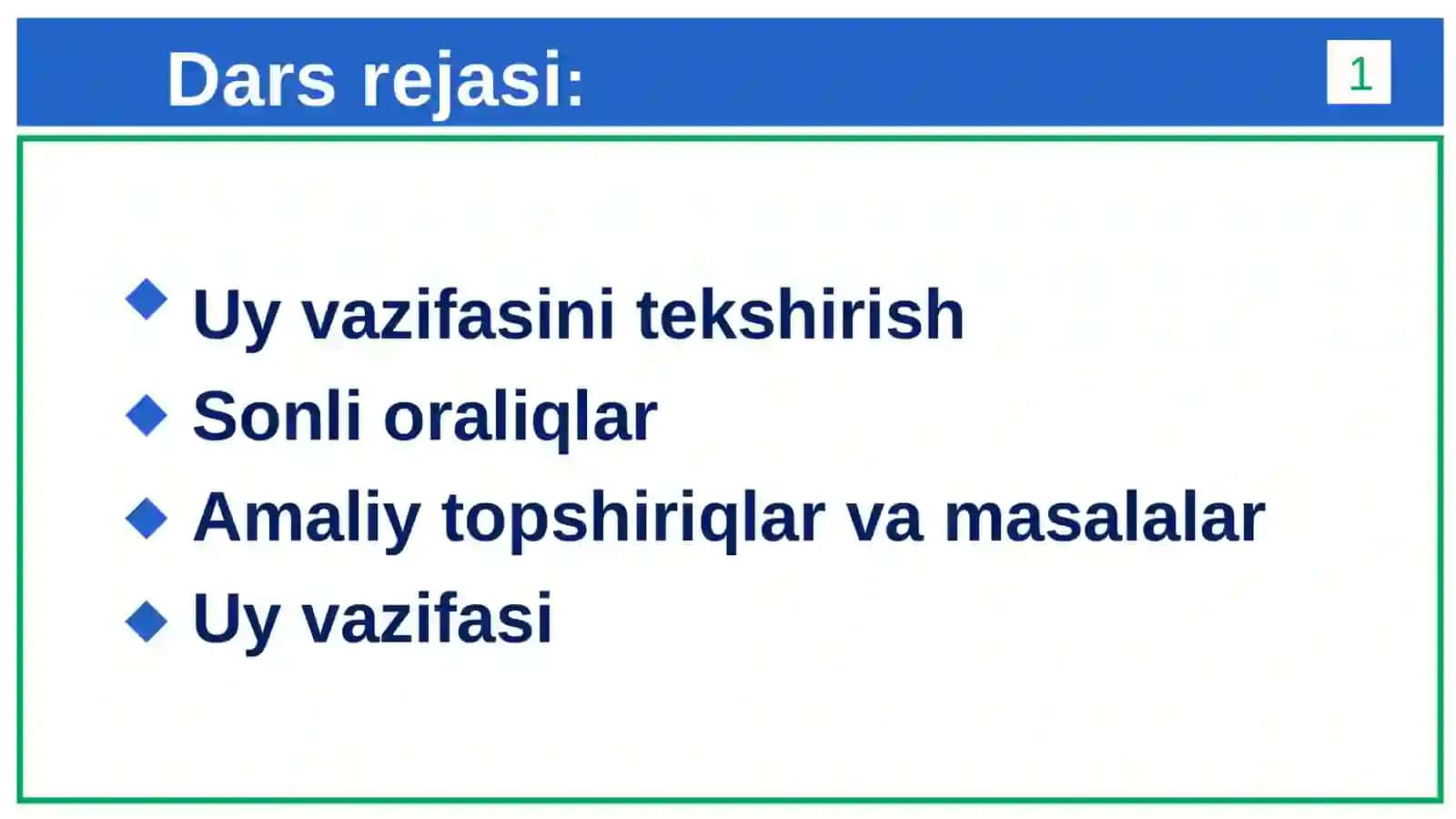 BIR NOMA’LUMLI TENGSIZLIKLAR 2