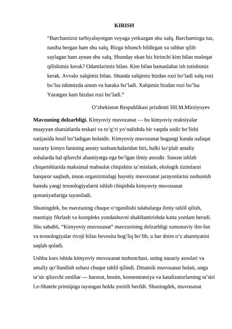 Kimyoviy muvozanat termodinamikasi 2