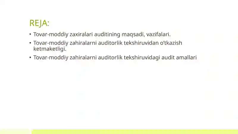 Tovar-moddiyzahiralar auditi 2