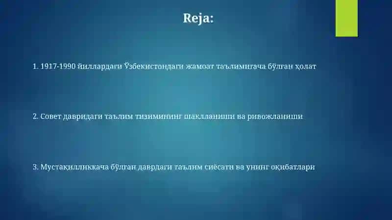 O'zbekistonda xalq ta'limi 1917-1990 yillarda 2
