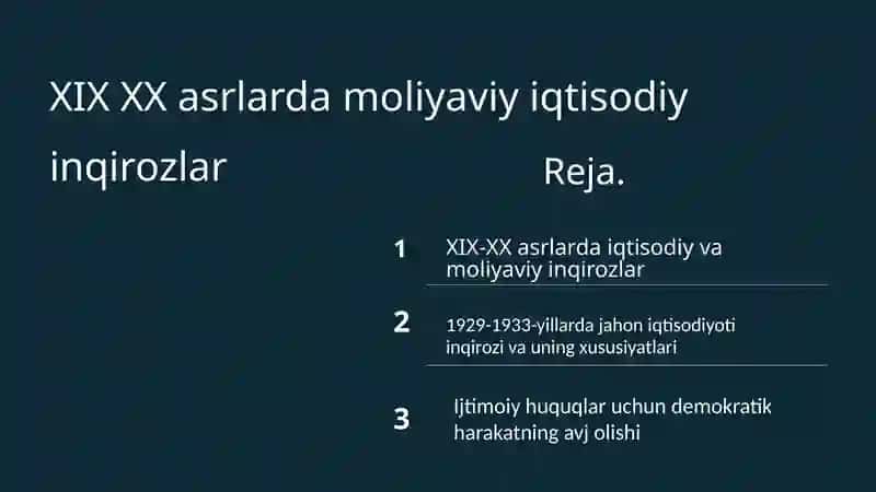 XIX-XX asrlarda iqtisodiy va moliyaviy inqirozlar 2