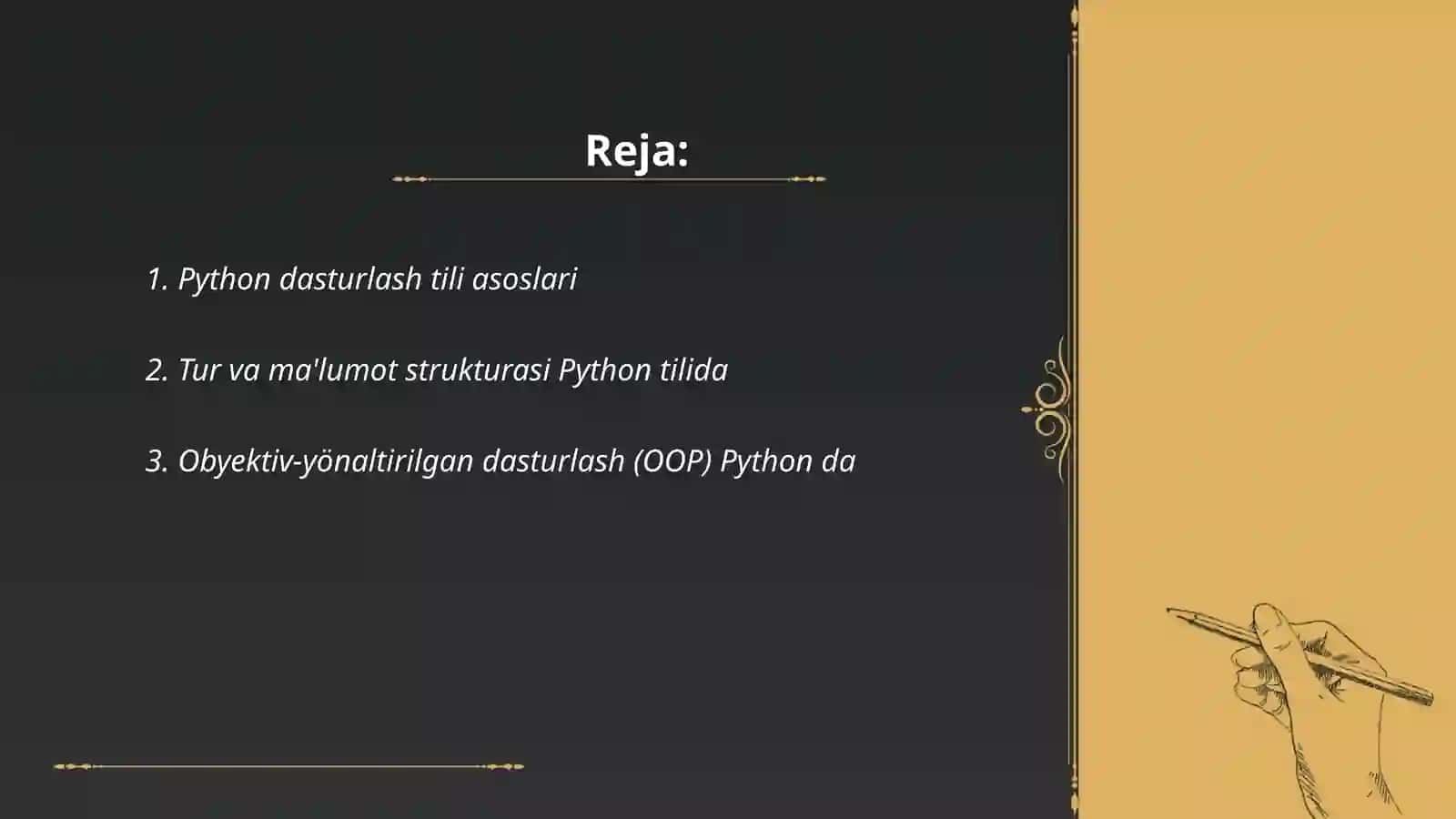 Python dasturlash tillari 2
