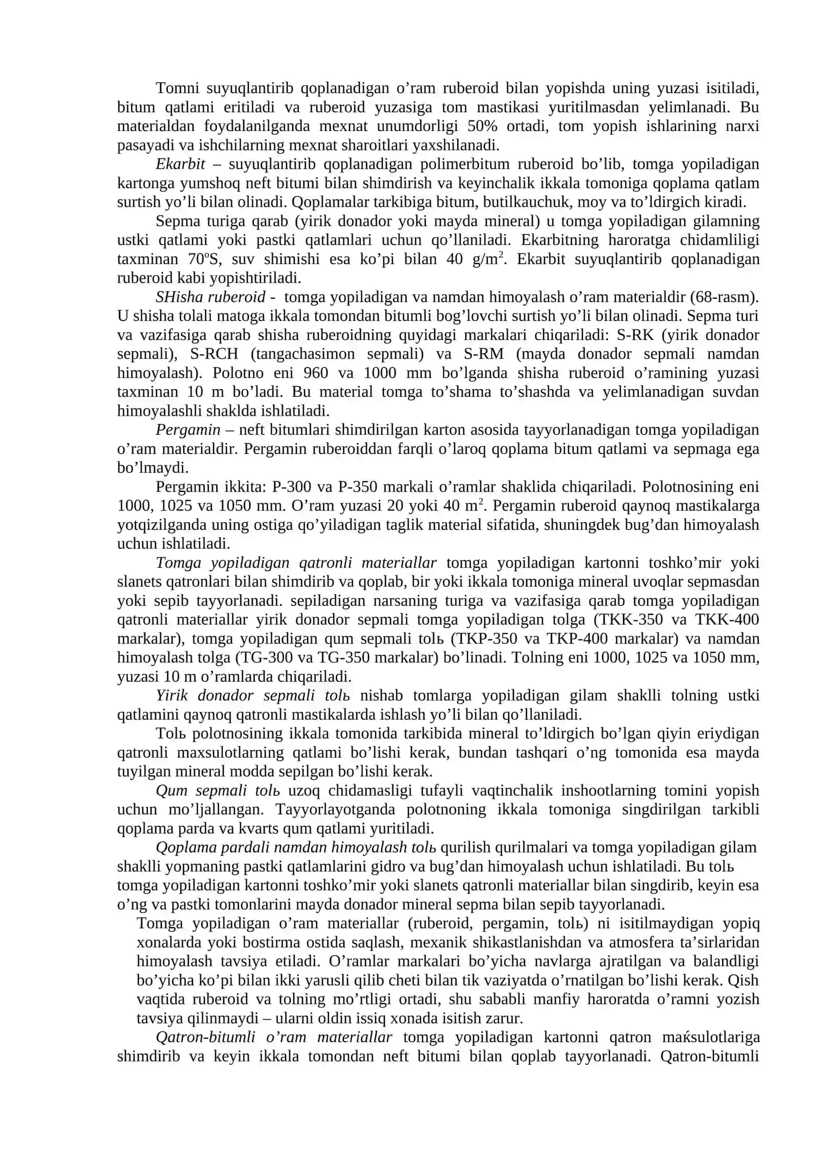 Tomga yopiladigan o’ram materiallar 2