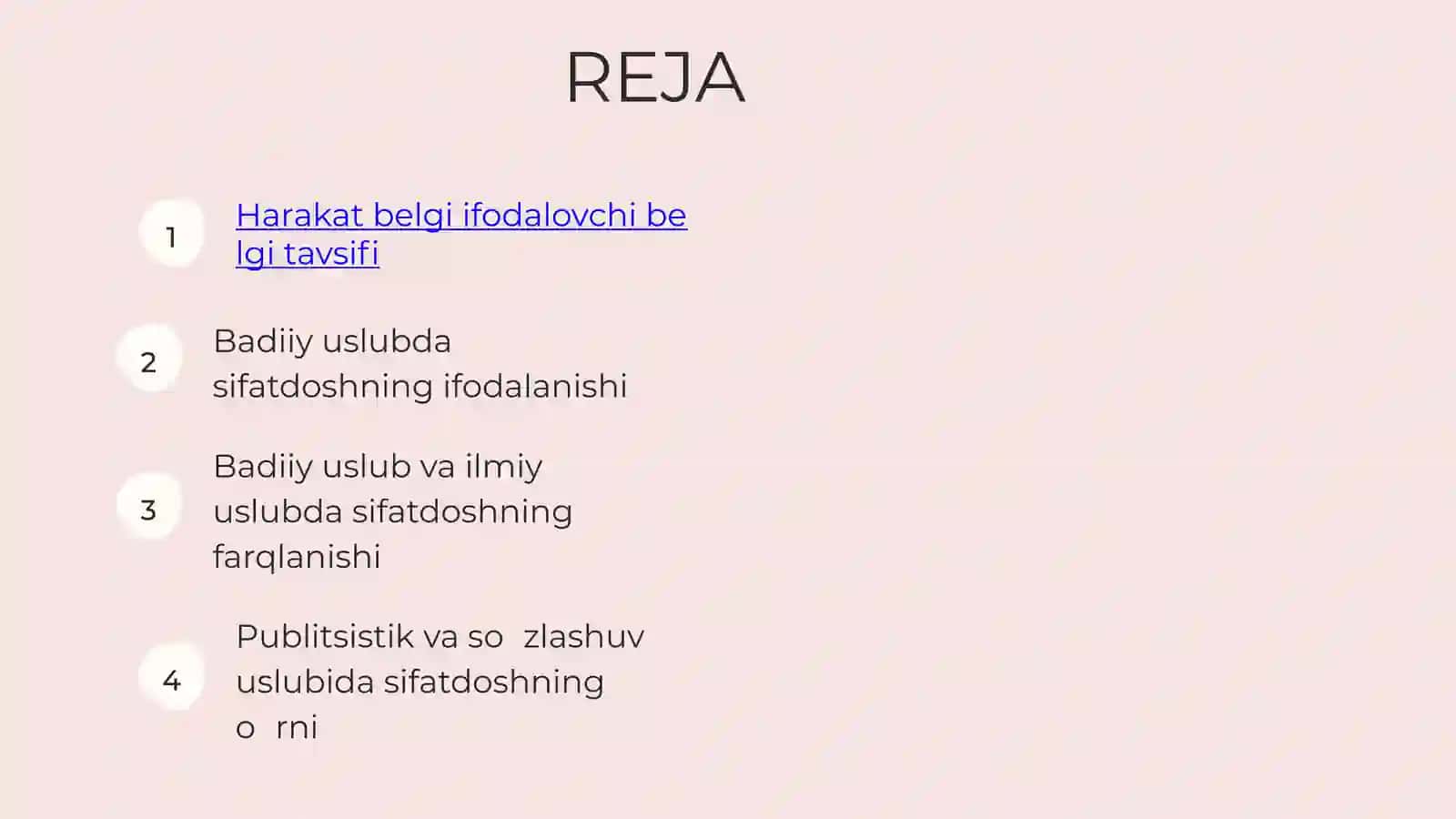 Harakat belgi ifodalovchi bo`lak 2