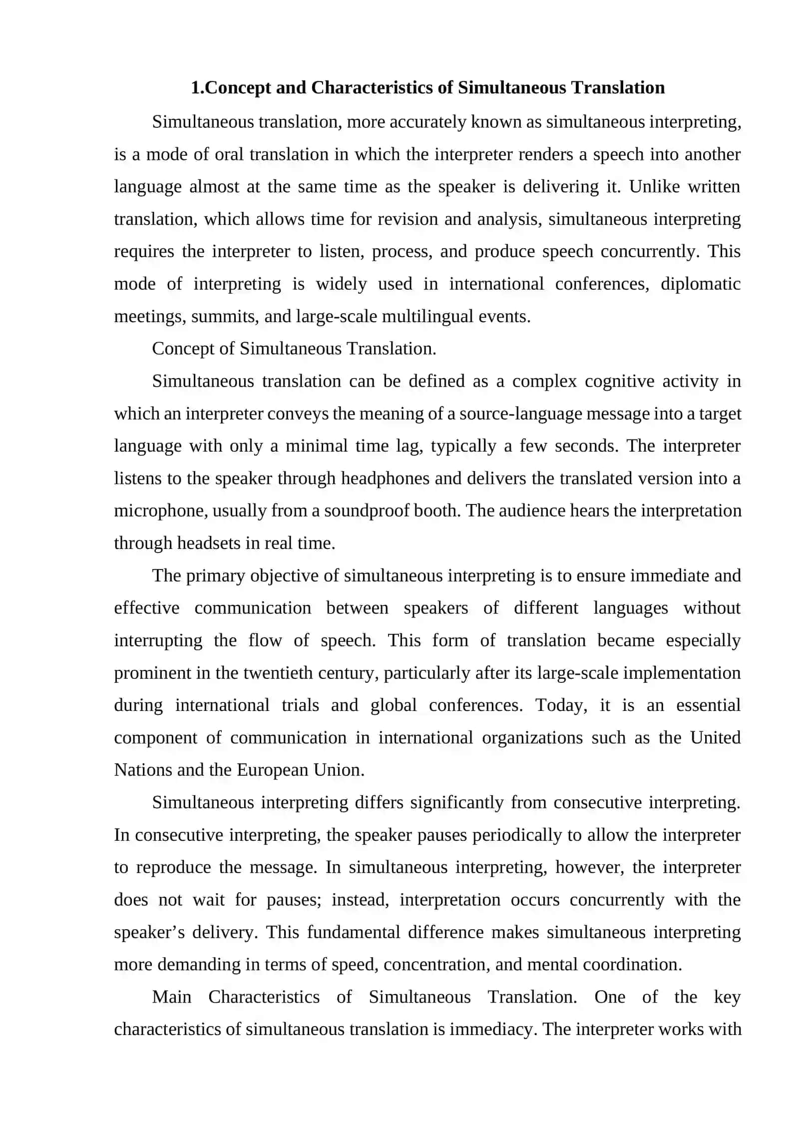 BASICS OF SIMULTANEOUS TRANSLATION 2