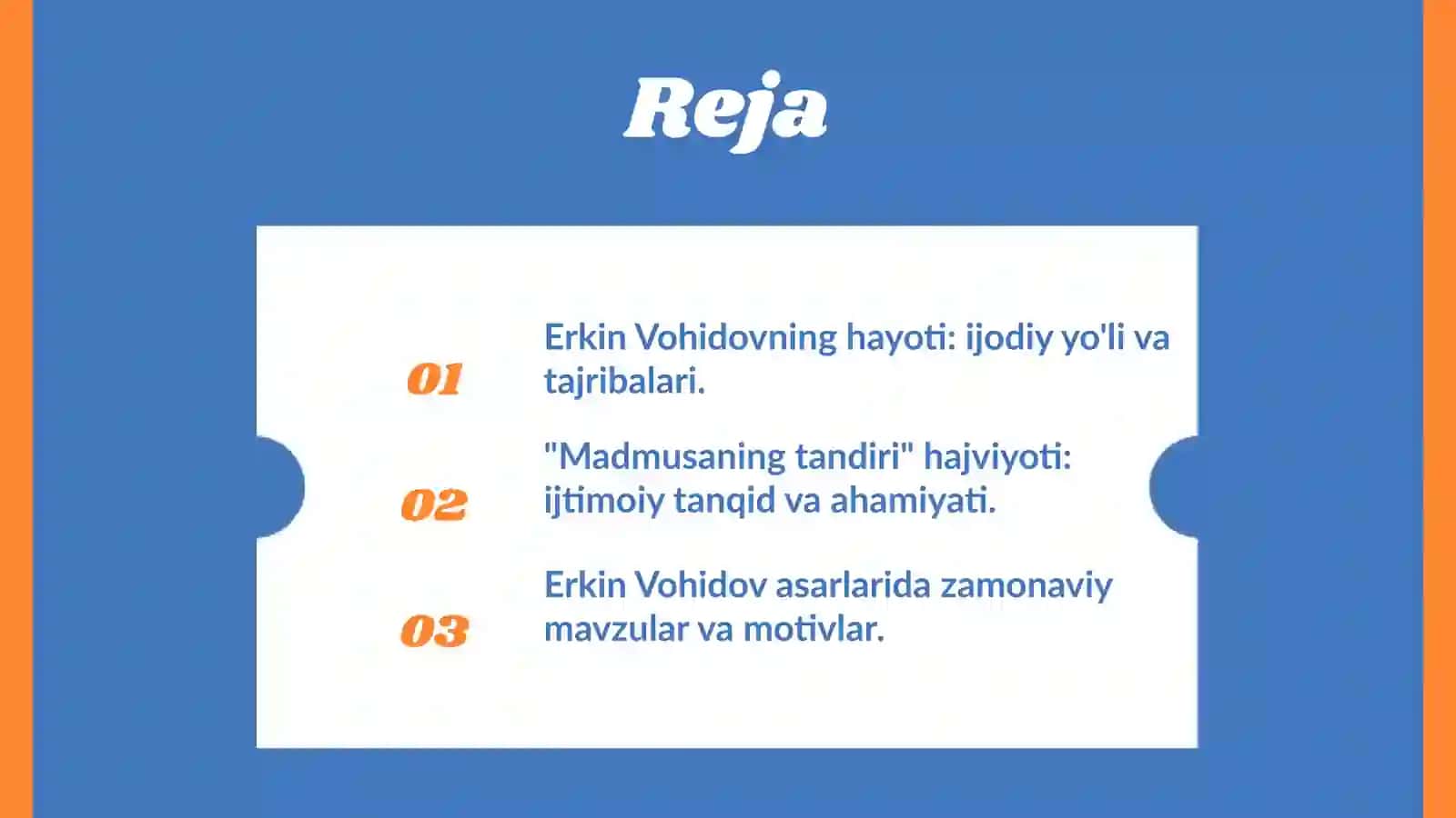 Erkin Vohidov hayoti va ijodi. Madmusaning tandiri hajviyoti 2