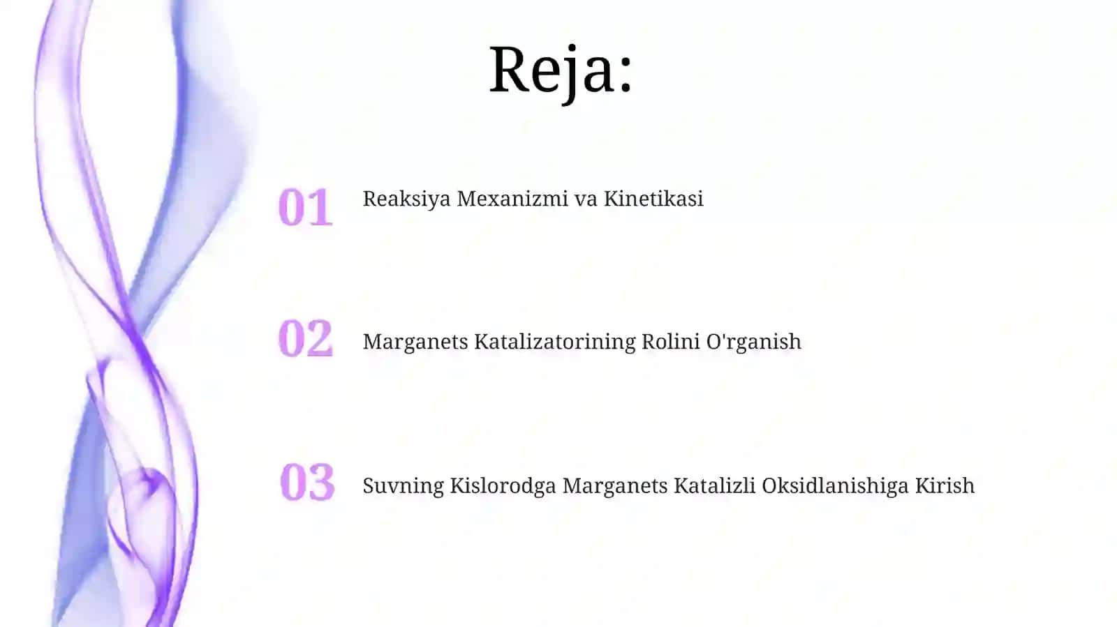 Suvning Kislorodga Marganets Katalizli Oksidlanishiga Kirish 2