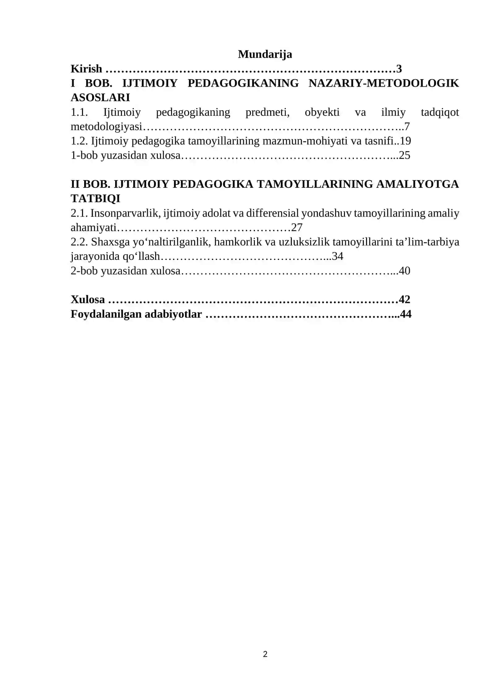 Ijtimoiy pedagogikaning tamoyillari 2