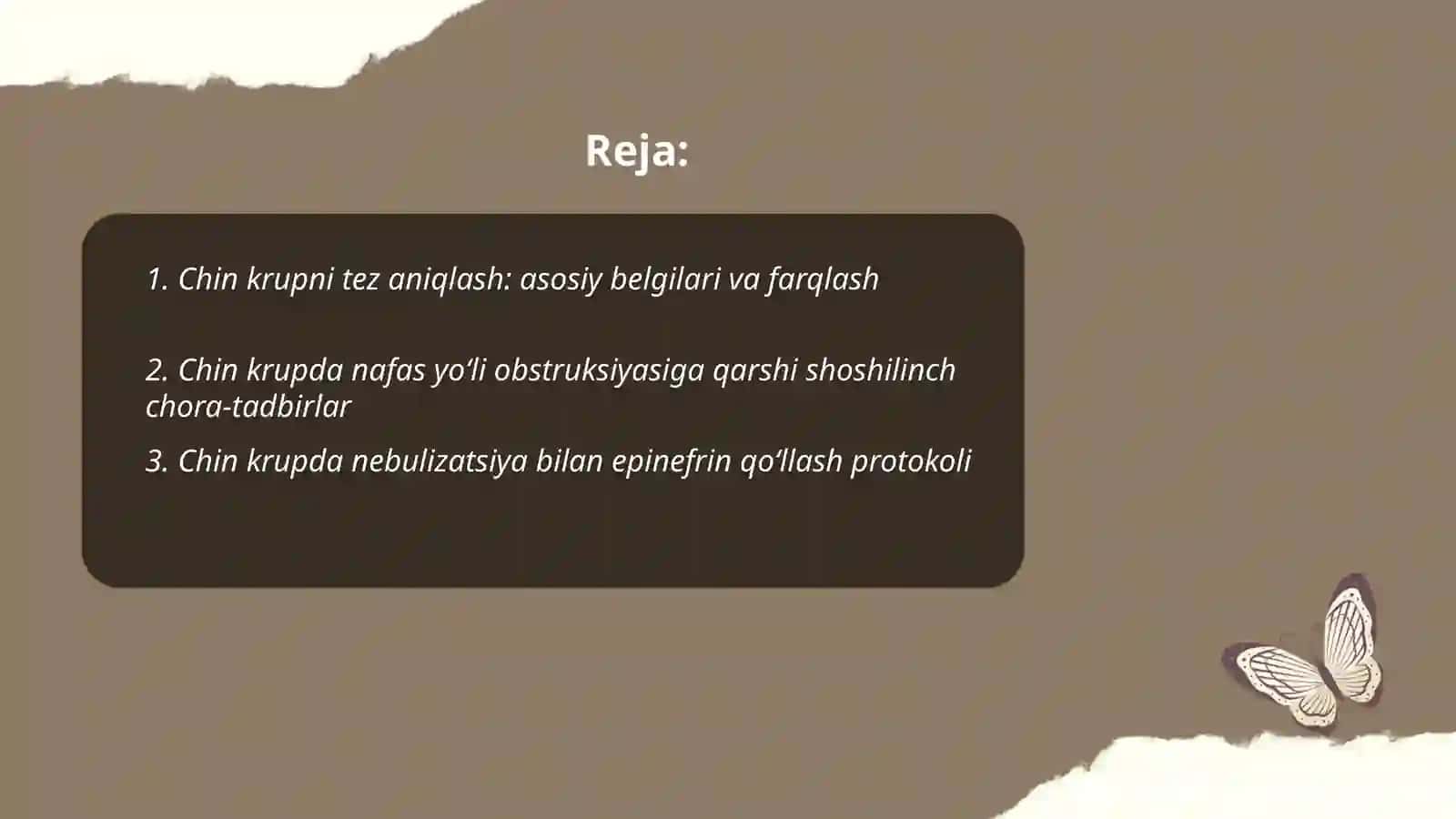 Chin krup,gipertermiya va bo'g'ilishda shoshilinch tibbiy yordam ko'rsatish hamda bo'g'maga qarshi 2