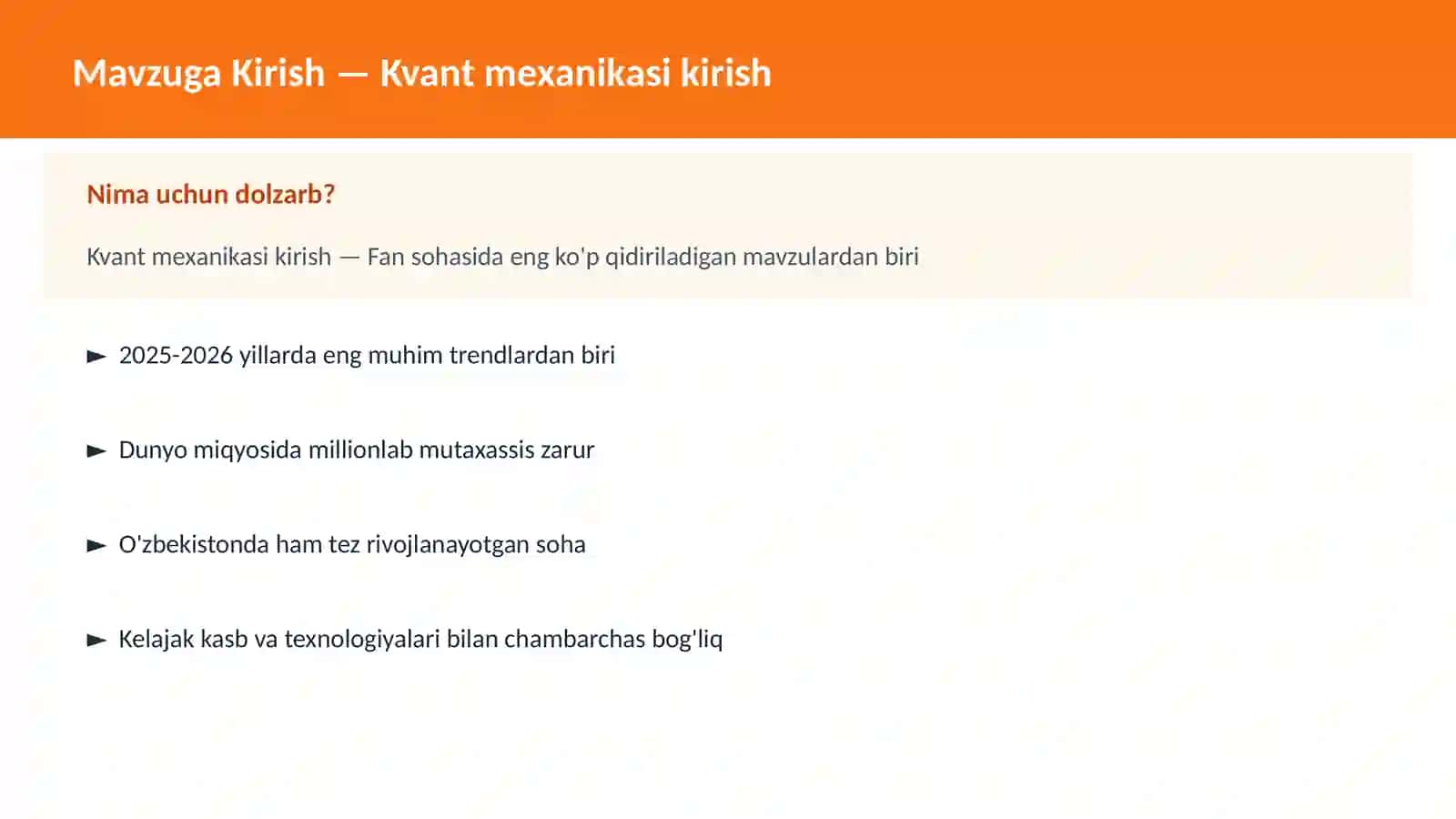 Kvant mexanikasi kirish 2