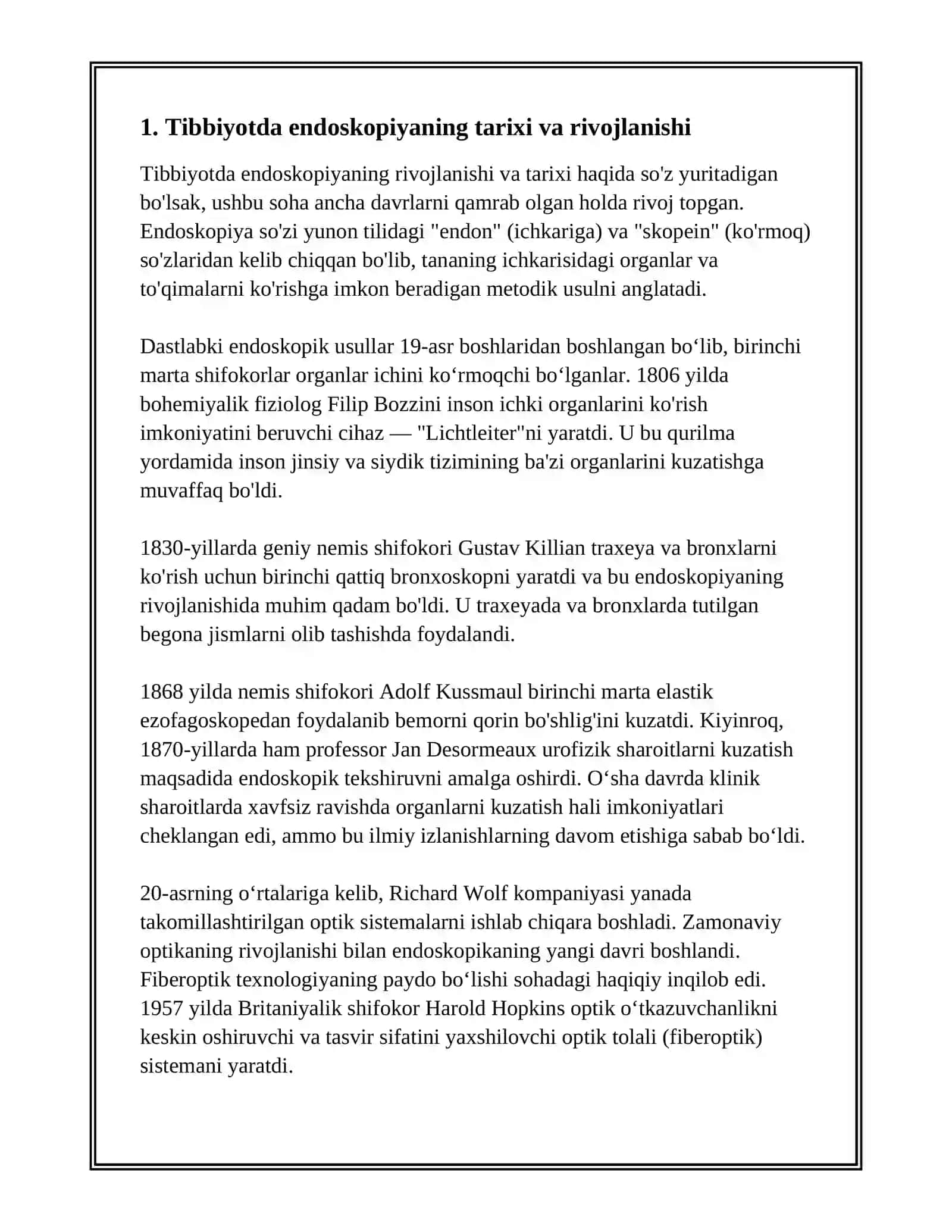 TIBBIYOTDA ENDOSKOPIK USULLARNING QO’LLANISHI 2