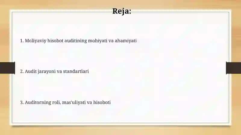 Moliyaviy hisobot auditining ta'rifi va ahamiyati 2