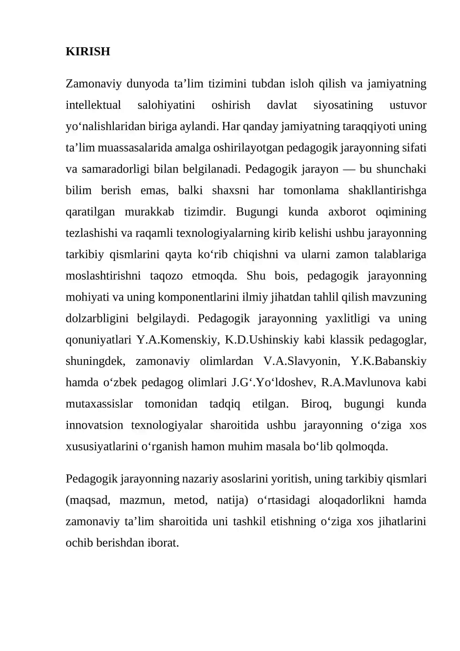 PEDAGOGIK JARAYON VA UNING TARKIBIY QISMLARI 2