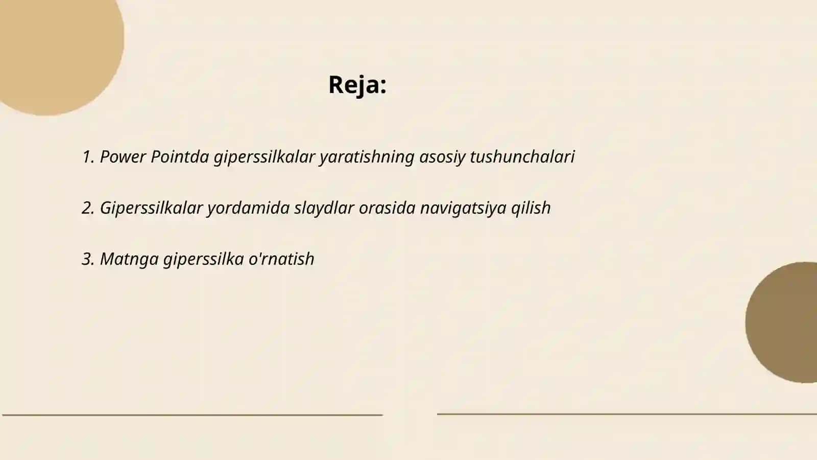 Ms Power Pointda o'rgatuvchi-interaktiv taqdimotlar yaratish 2