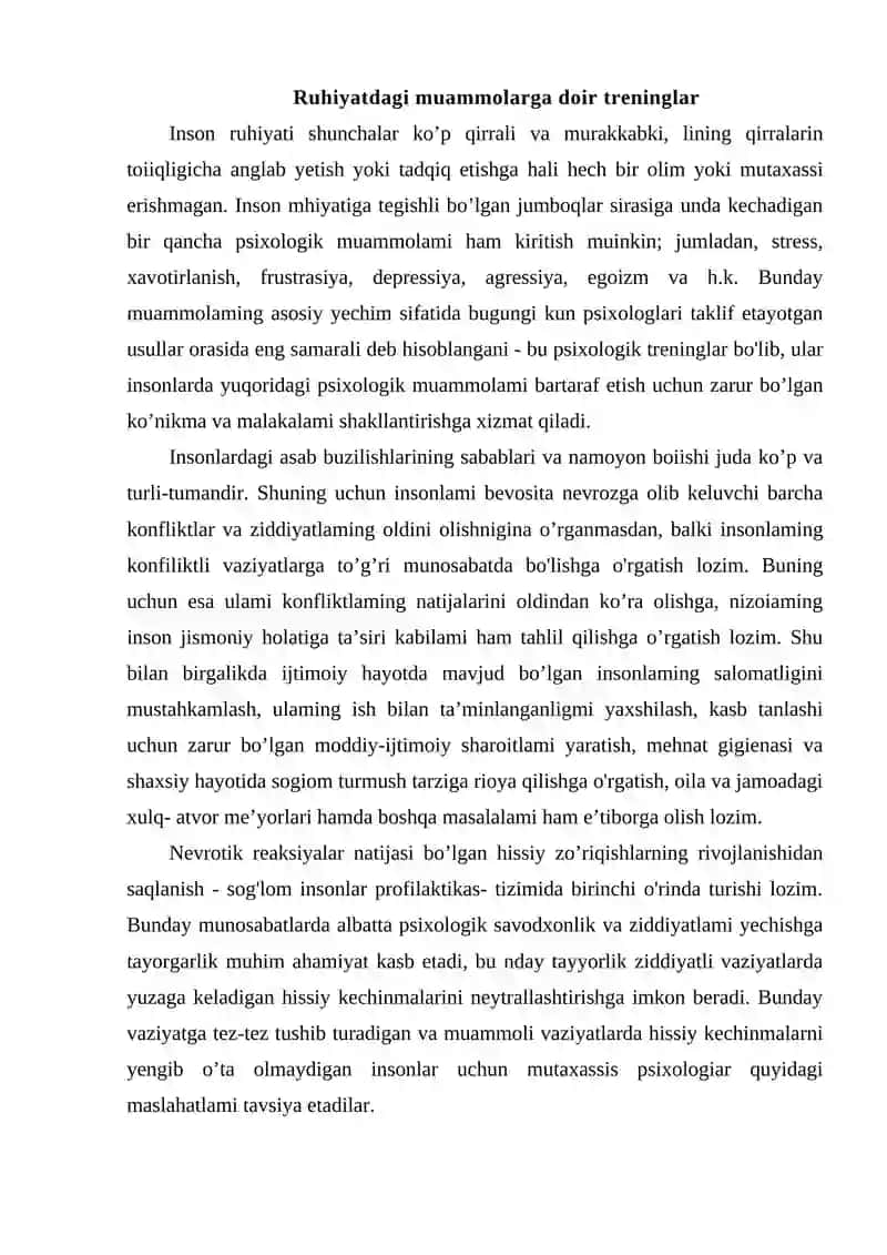 Stressni bartaraf etish bo'yicha o'yin va rolli o'yinlar bo'yicha mashqlar tayyorlash 2