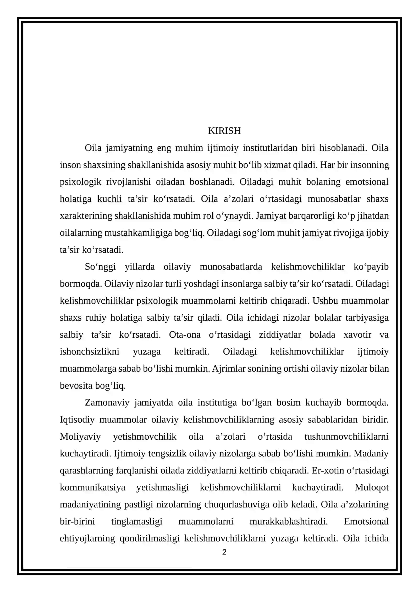 Oilada kelishmovchiliklar va ularning sabablari 2