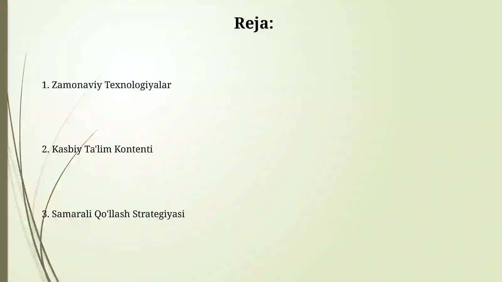Kasbiy Ta'lim Mazmuni va Texnologiyalari 2