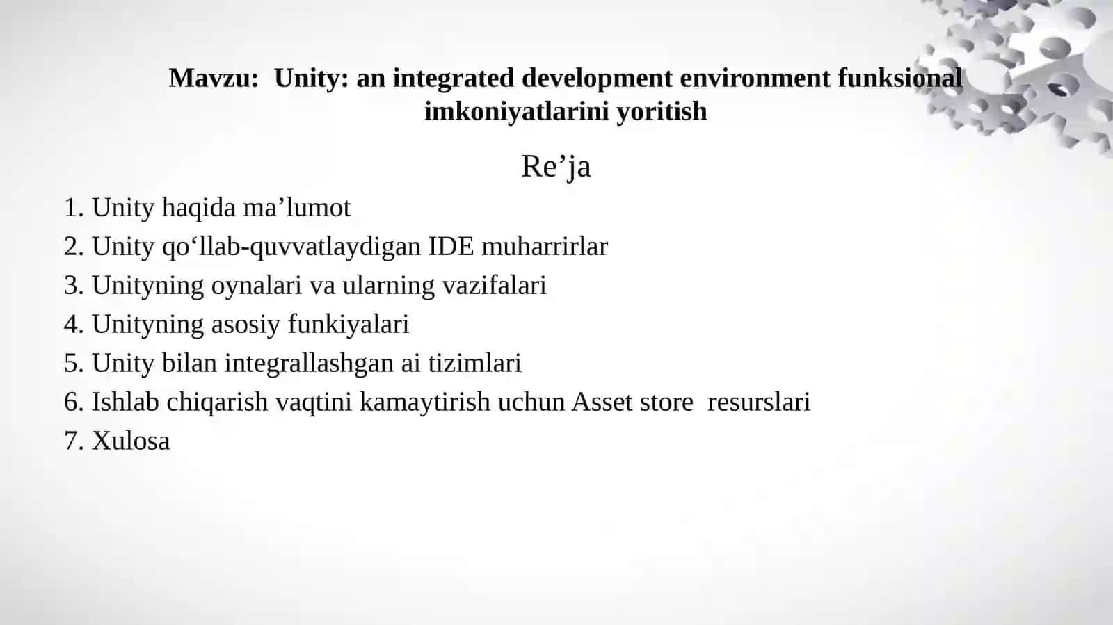 Timsollarni tanib olish: Unity o'yin dvijoki 2