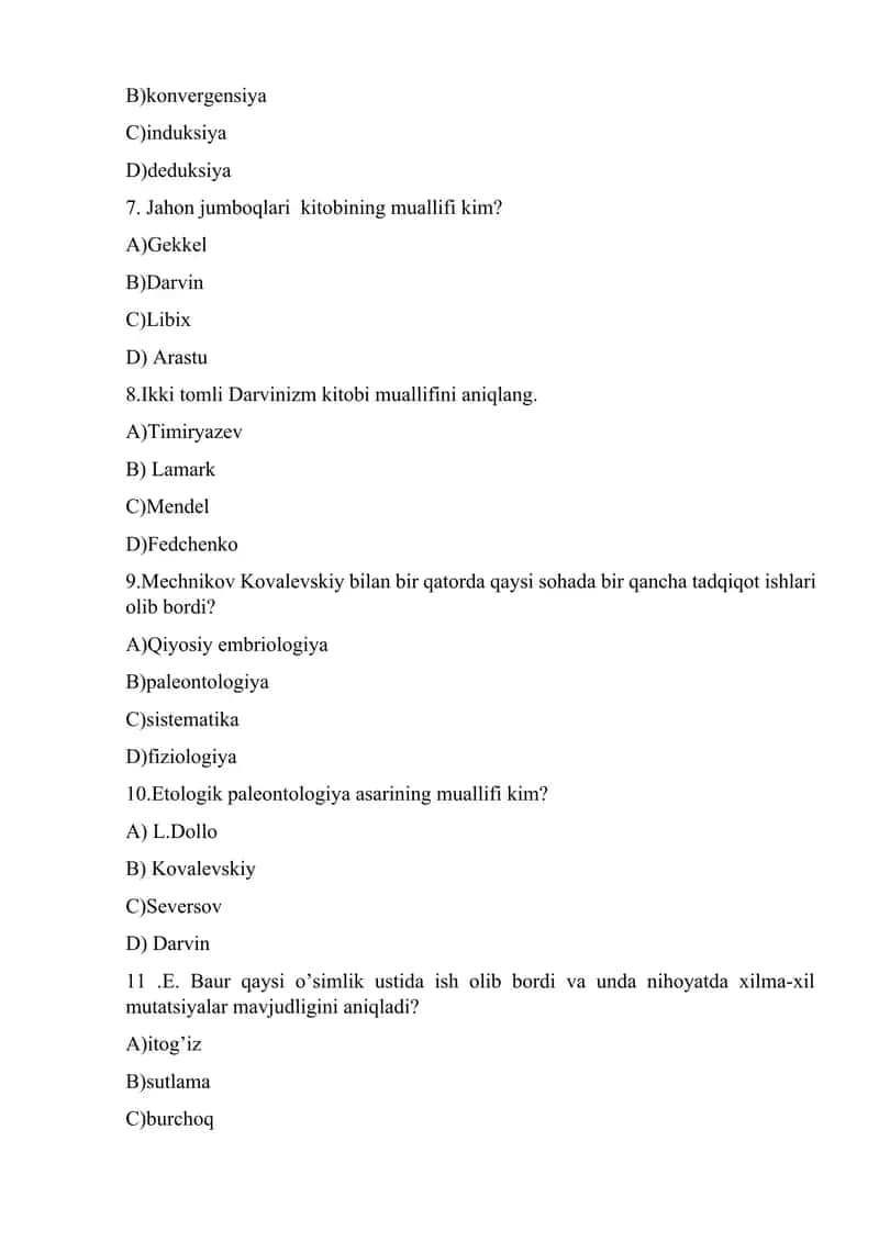 Zoologiya falsafasi va evolutsionariya nazariyasi 2