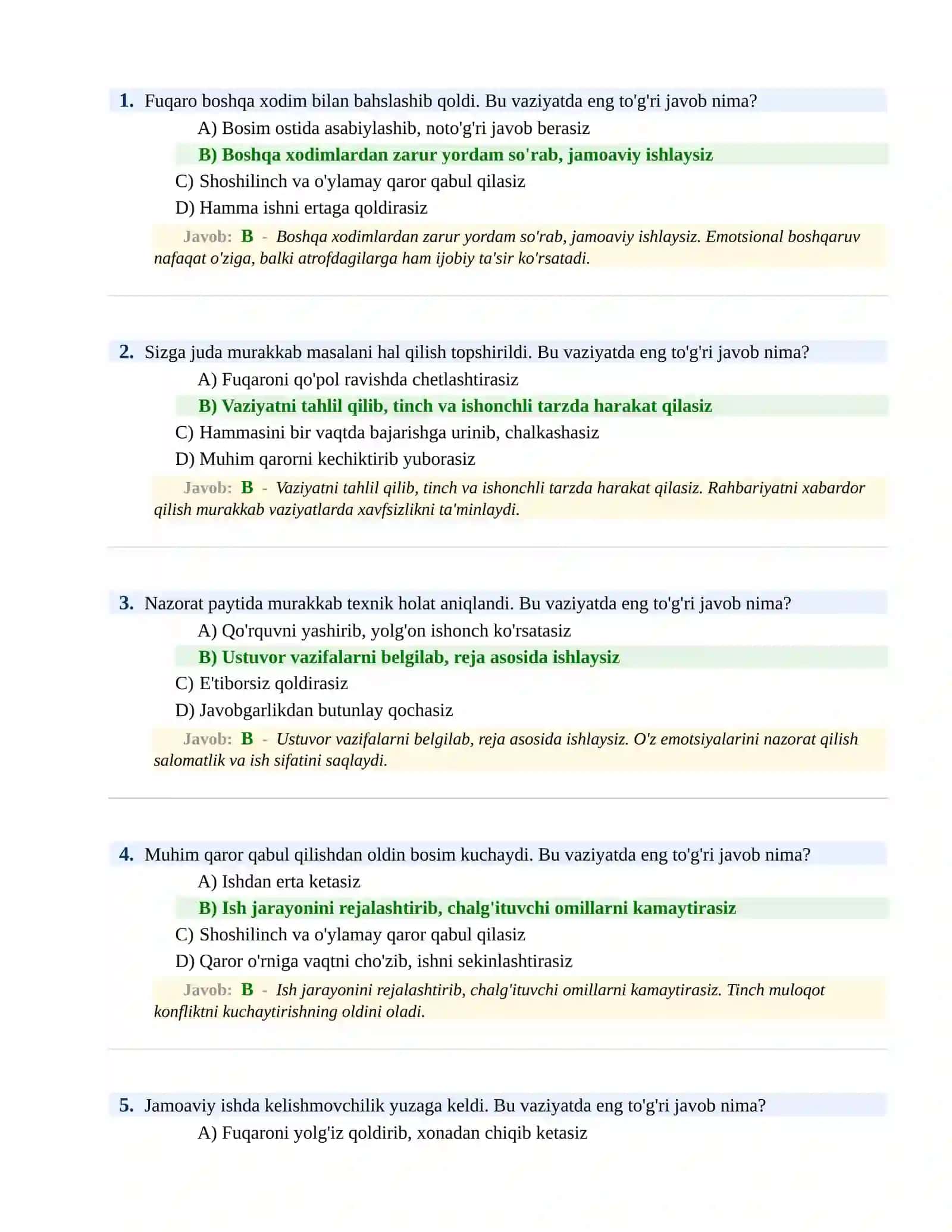 BOJXONA XIZMATIGA ISHGA KIRISH PSIXOLOGIK SINOV Testlari 2
