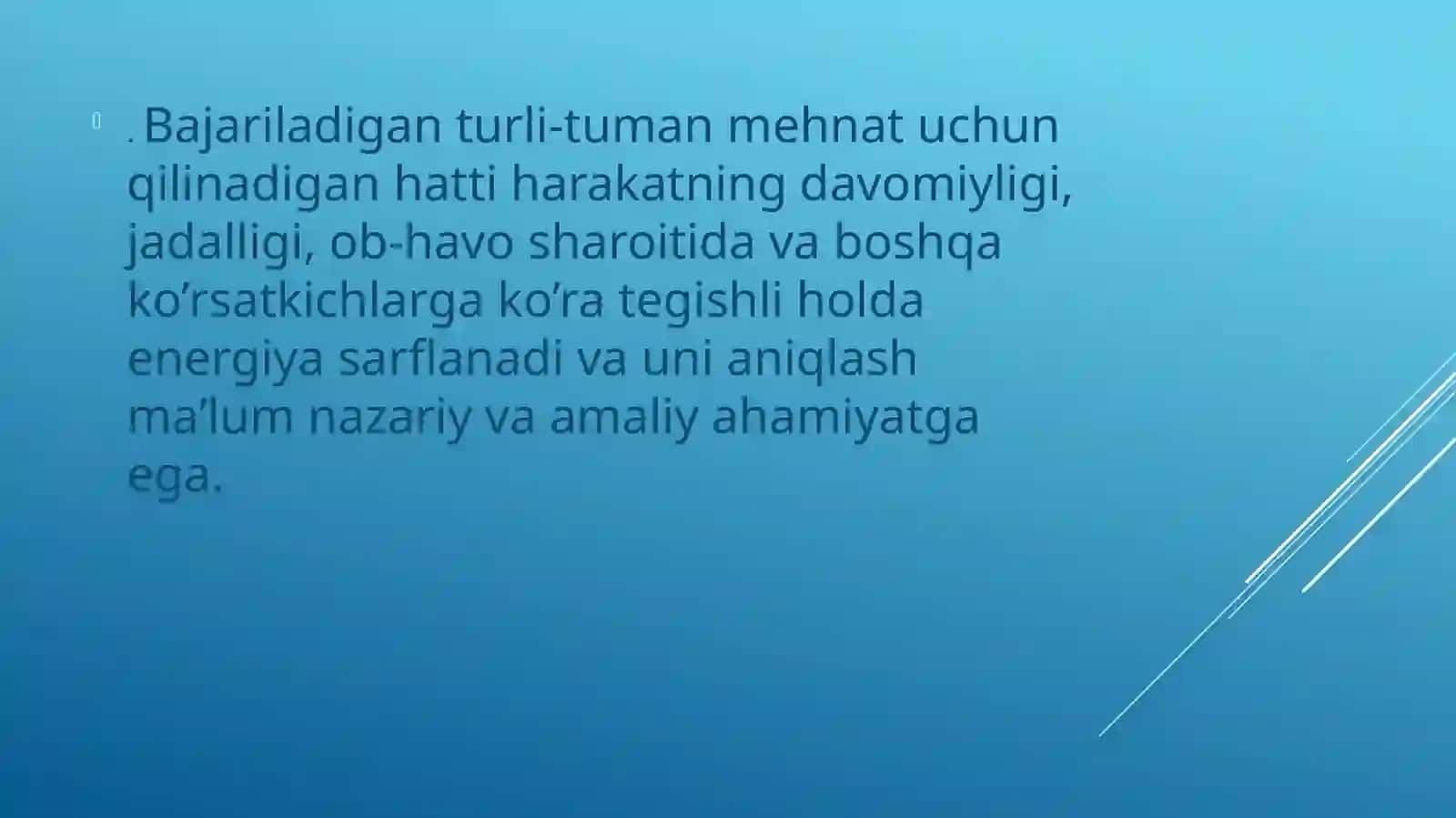 Moddalar va energiya almashtirish 2
