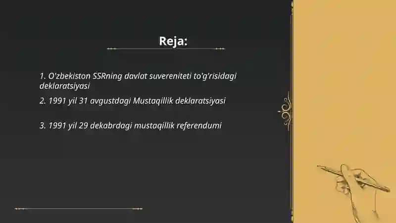 O'zbekistonning mustaqillik yo'lidagi ilk qadamlari 2