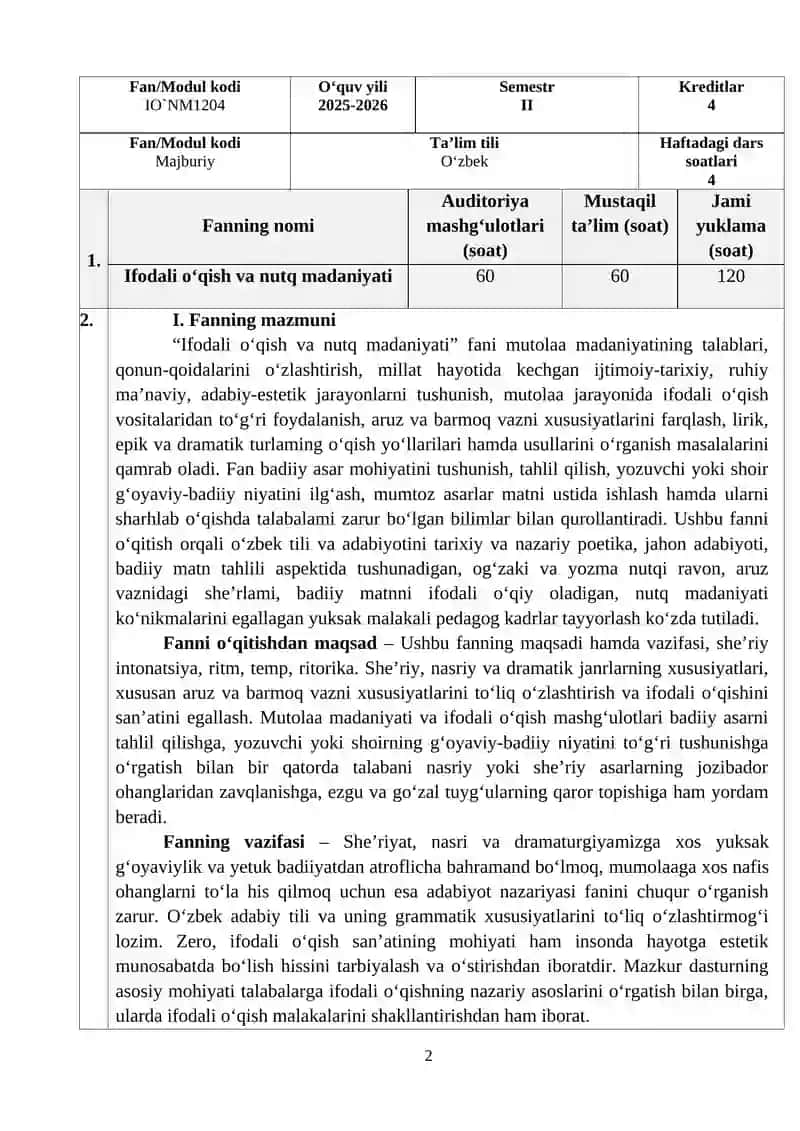 IFODALI О‘QISH PRAKTIKUMI 2