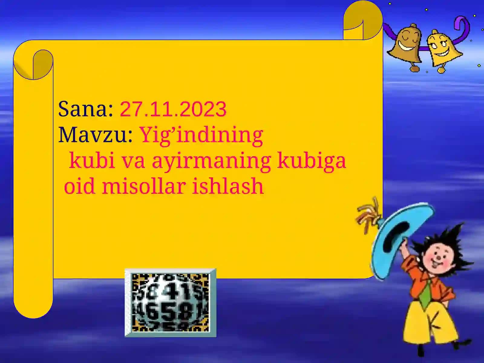 Yig'indini kubi va kvadrati 2