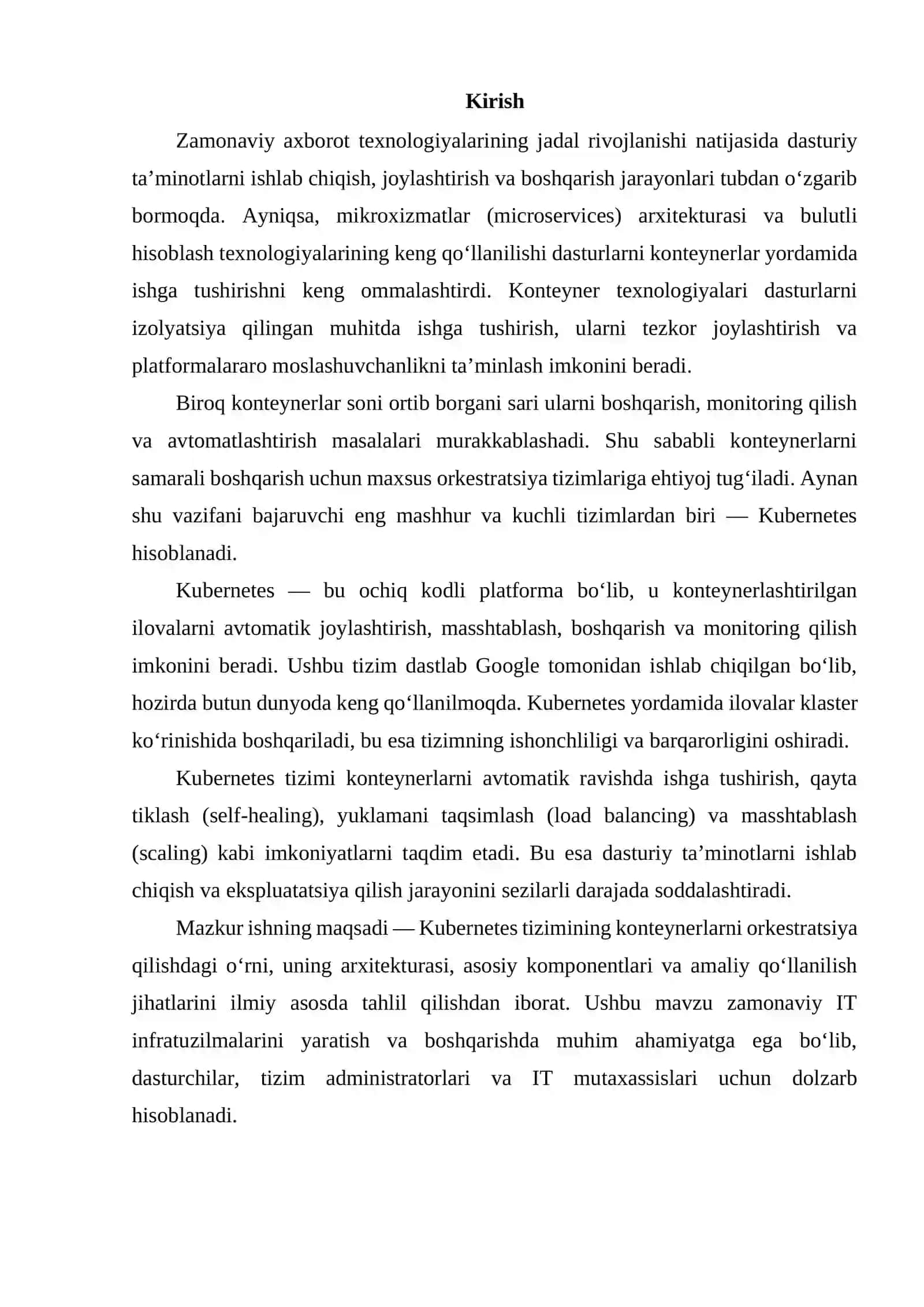 KUBERNETS-KONTEYNERLARNI ORKESTRATSIYA QILISH TIZIMI SIFATIDA 2