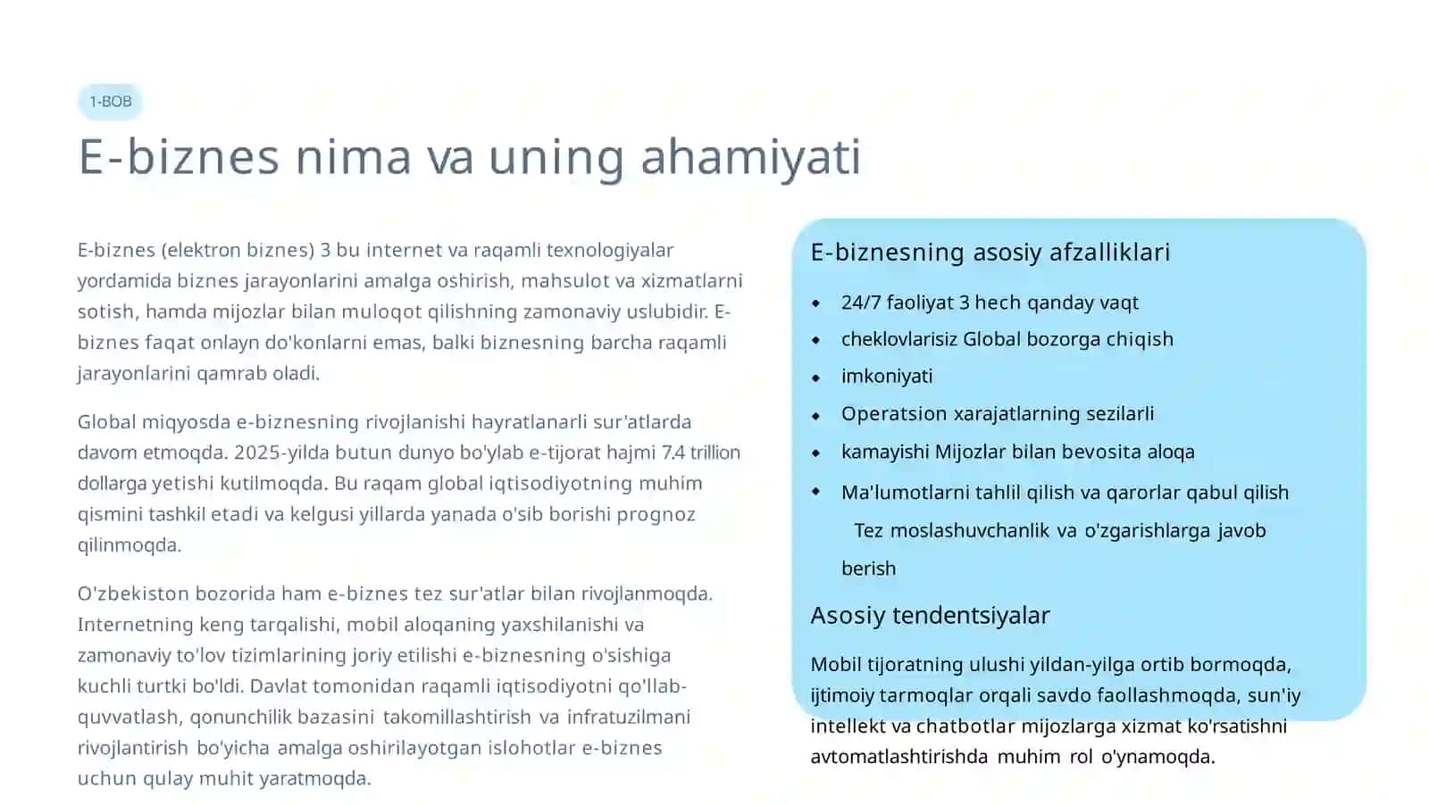 E-biznes va Tijorat Modellari: Raqamli Dunyo Imkoniyatlari 2