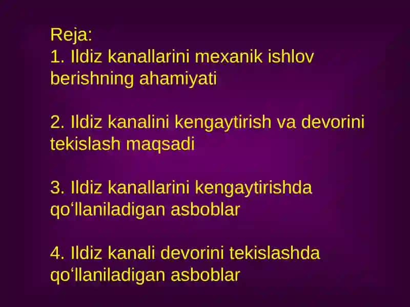İldiz kanallarınikengaytirish va devorini tekislashda qoʻllaniladigan asboblar 2