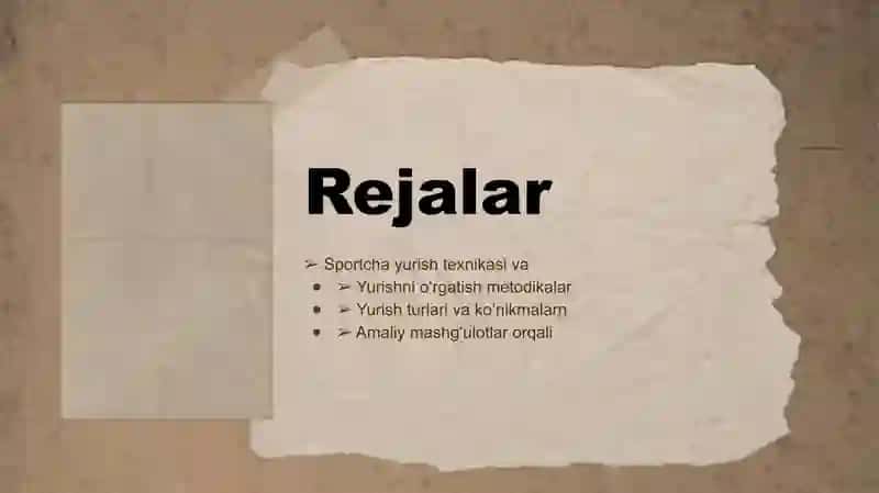 SPORTCHA YURISH TEXNIKASINI ORGATISH METODIKASI 2