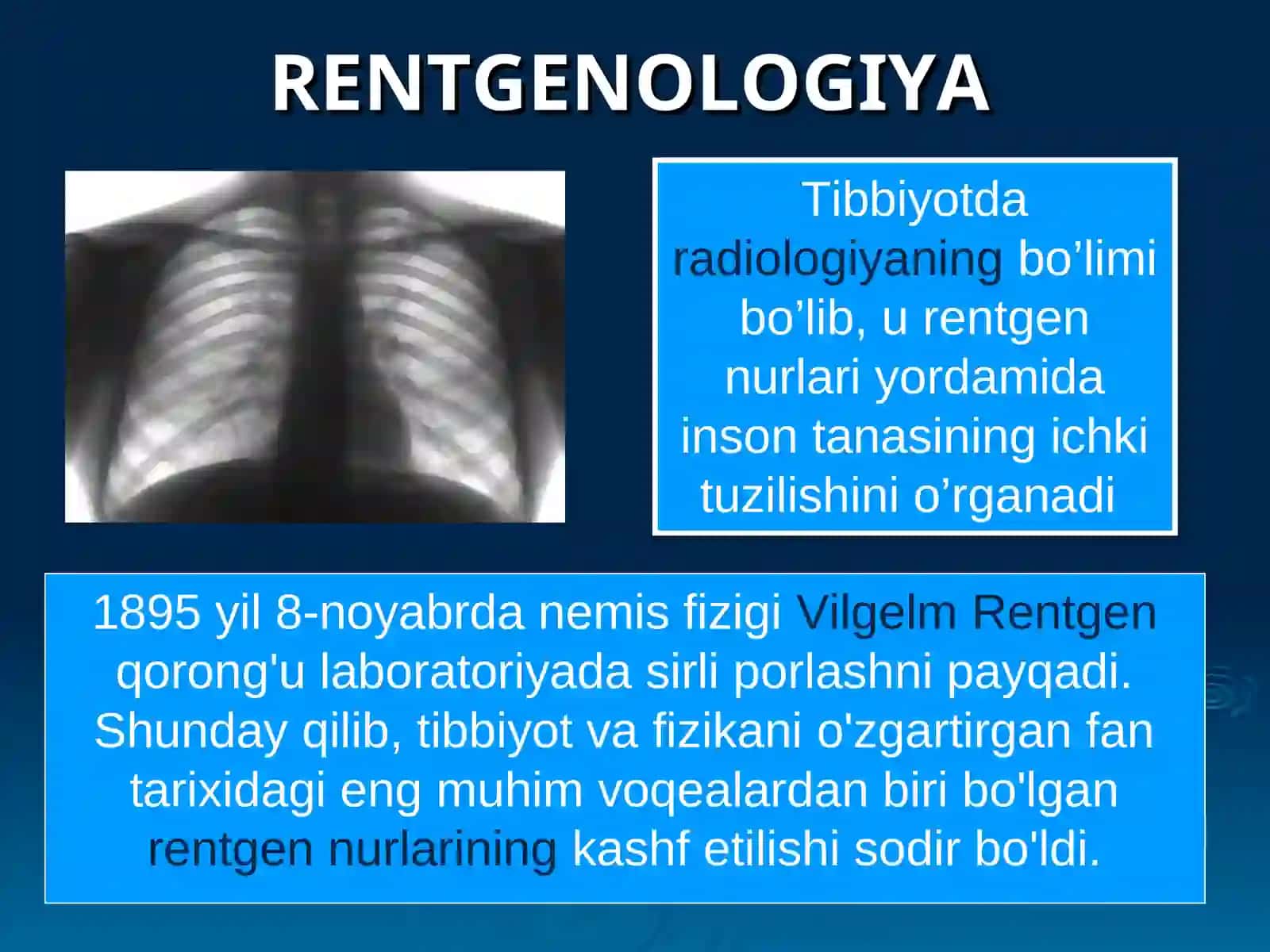 Rentgenuskunasining asosiy qismlari 2