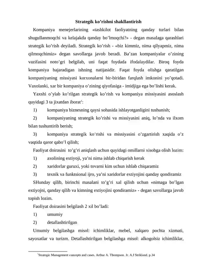 Strategiya yaratishning vazifalari 2