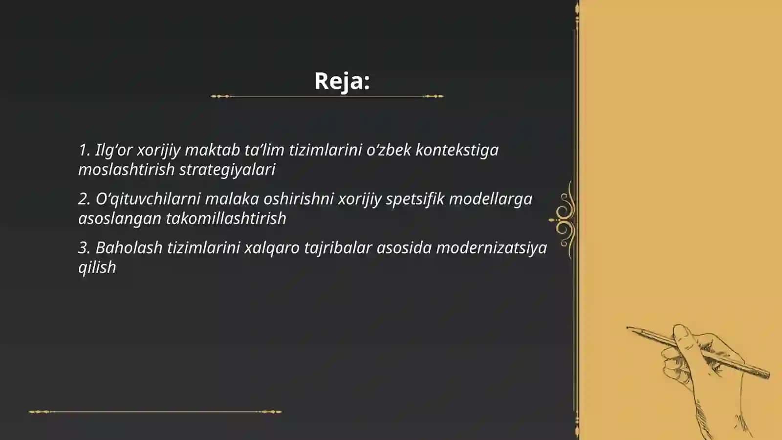 Ilgʻor xorijiy maktab taʼlim tizimlarini o‘zbek kontekstiga moslashtirish strategiyalari 2
