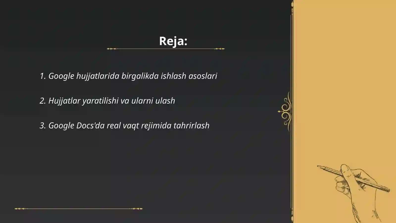 Google hujjatlarida birgalikda ishlash asoslari 2