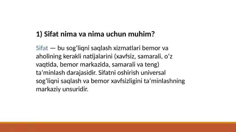 Tibbiy xizmatlar sifatini nazorat qilish 2