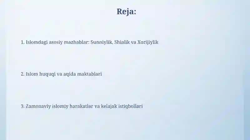 Islomdagi mazhablar 2