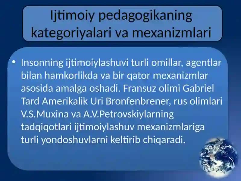 Ijtimoiy-pedagogikaning kategoriyalari va mexanizmlari 2