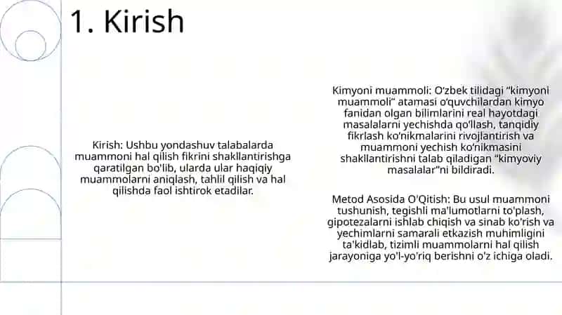 Kimyoni Muammoli Metod Asosida O'Qitish 2