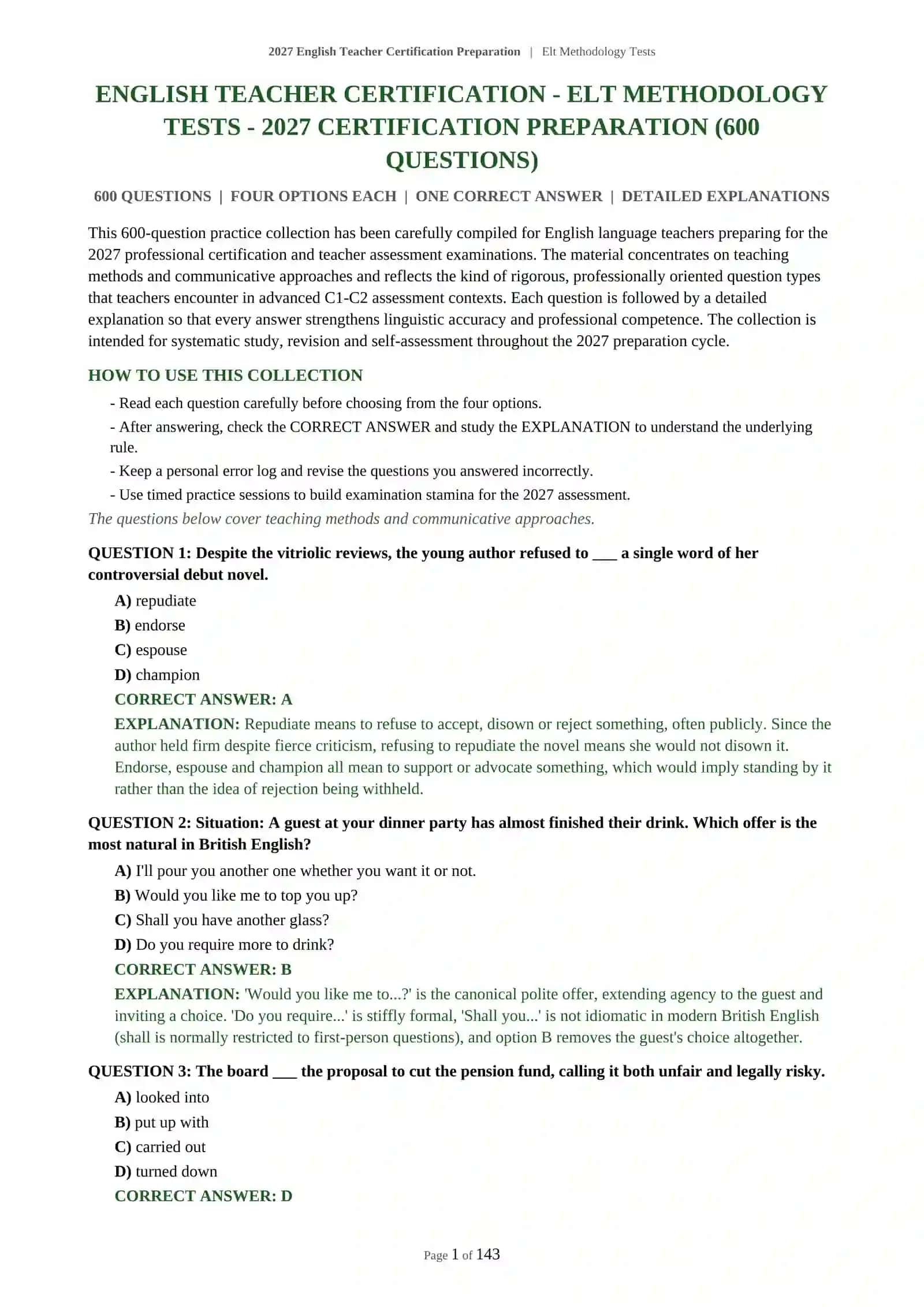 Teacher Certification Preparation 2