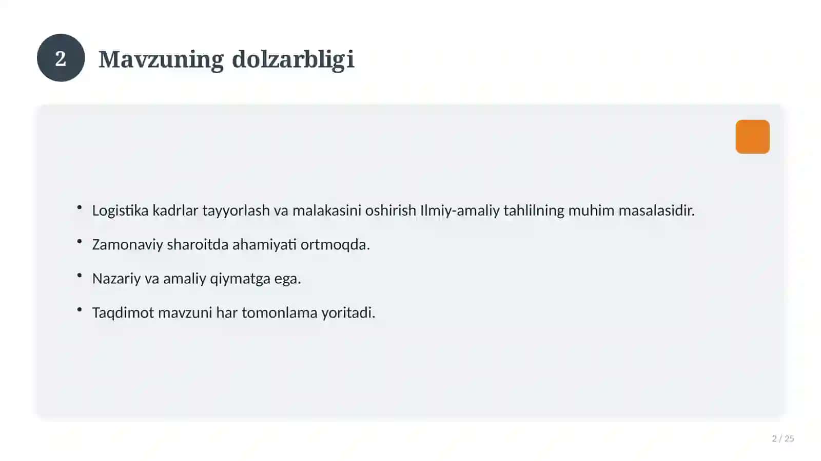 Logistika kadrlar tayyorlash va malakasini oshirish 2