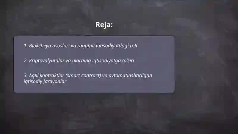 Raqamli iqtisodiyot va blokcheyn 2