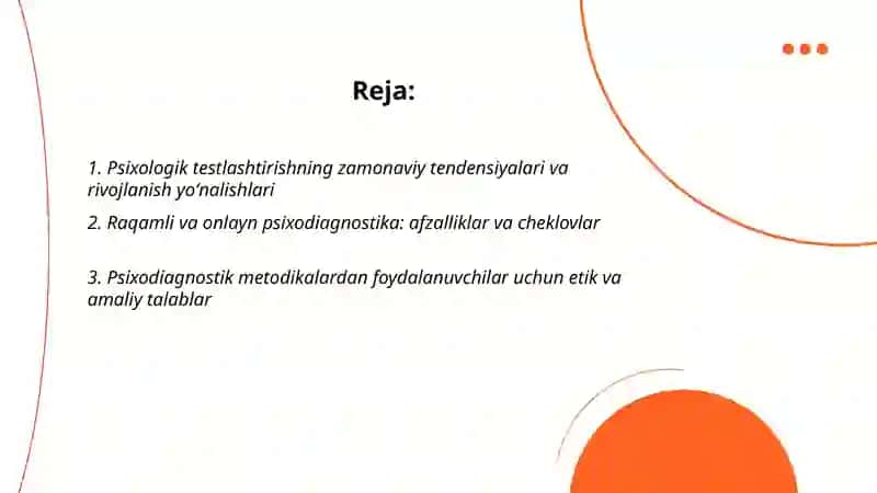Psixologik testlashtirishning zamonaviy holatlari 2