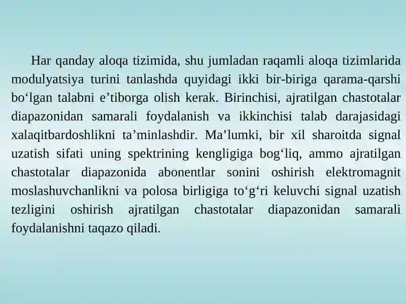 Raqamli modulyasiya turlari 2