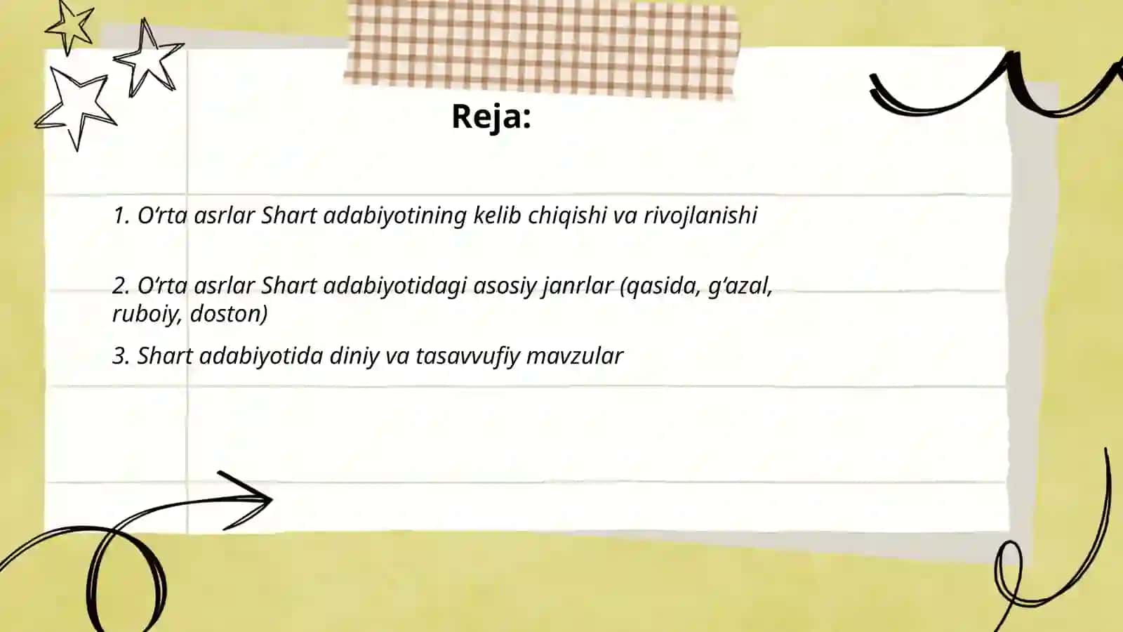 O‘rta asrlar Shart adabiyoti 2