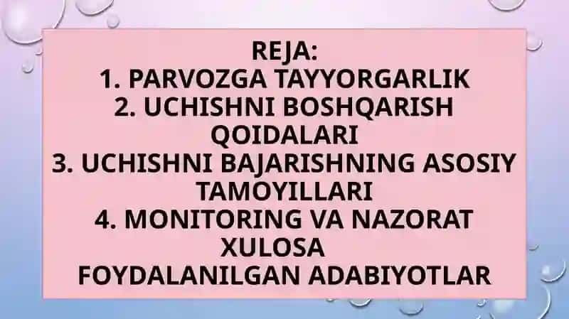 Uchishni boshqarish va bajarishning asosiy qoidalari 2